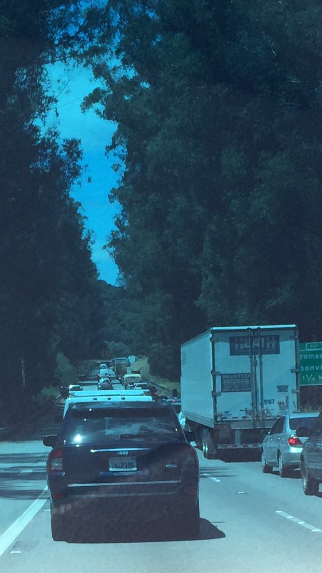 jim_mastro's tweet photo. Only in California on a Sunday. 1 hour to go 2.3 miles. ๐ก#LovePullman https://t.co/eZcUBFLzSQ