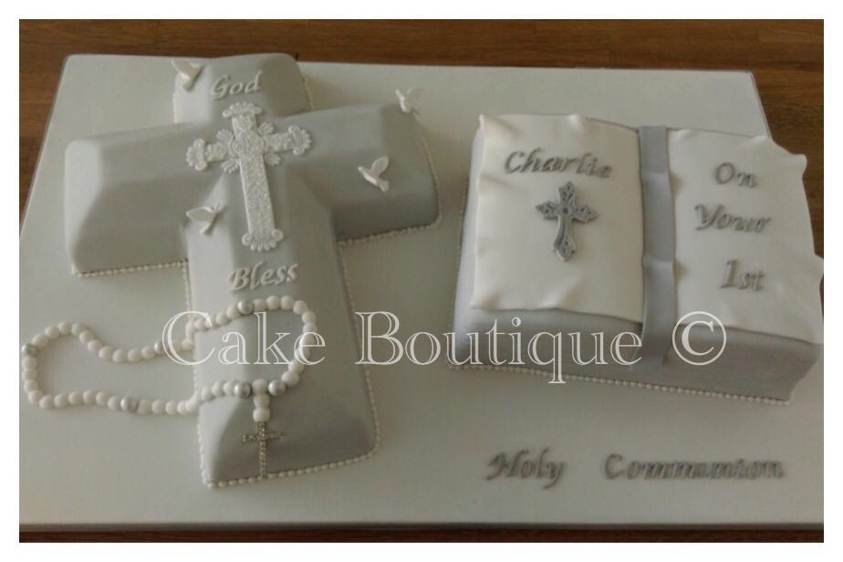 lisa_kamali's tweet photo. Holy Communion cake #holycommunion #cake #crosscake #biblecake https://t.co/bloCfTyc5z