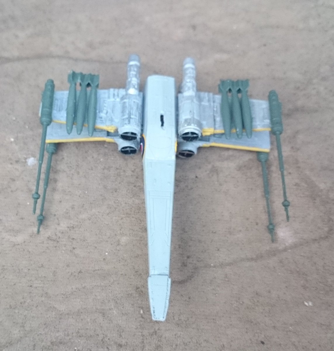 RyanWheatstone's tweet photo. In a RAF Base far far away.... Revell 1/200 X-wing finished https://t.co/s5kRxX4EuT