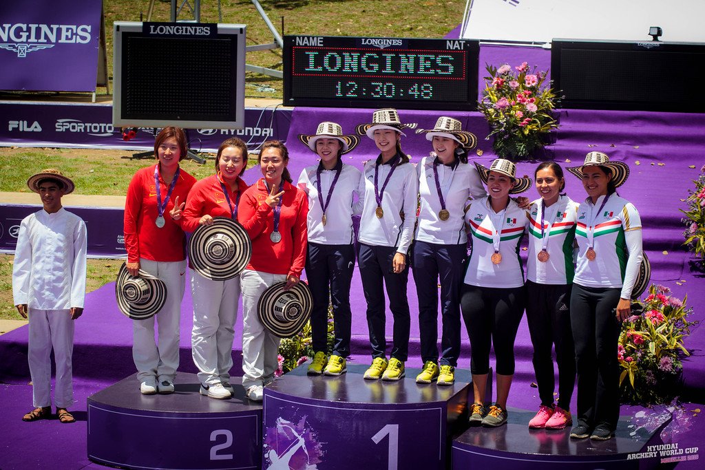 AWCMedellin's tweet photo. Recurve Women Team: 1 KOR, 2 CHN, 3 MEX #WCMedellin @worldarchery  @WorldCupArchery  @ClaroSportsCo  @Telemedellin https://t.co/YAqlcmcKgC