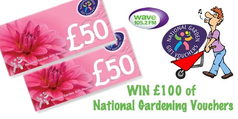 Follow &amp; RT to #win £100 of National #Gardening vouchers! Closes Mon 16/5 10am #garden105 @GardenGiftVouch