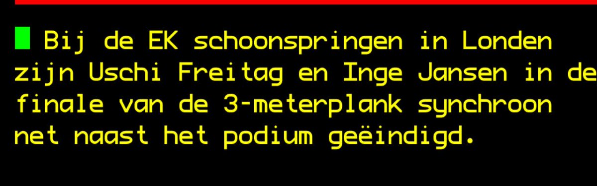 Dit vind ik een mooie zin. Schoonspringen. Naast podium
