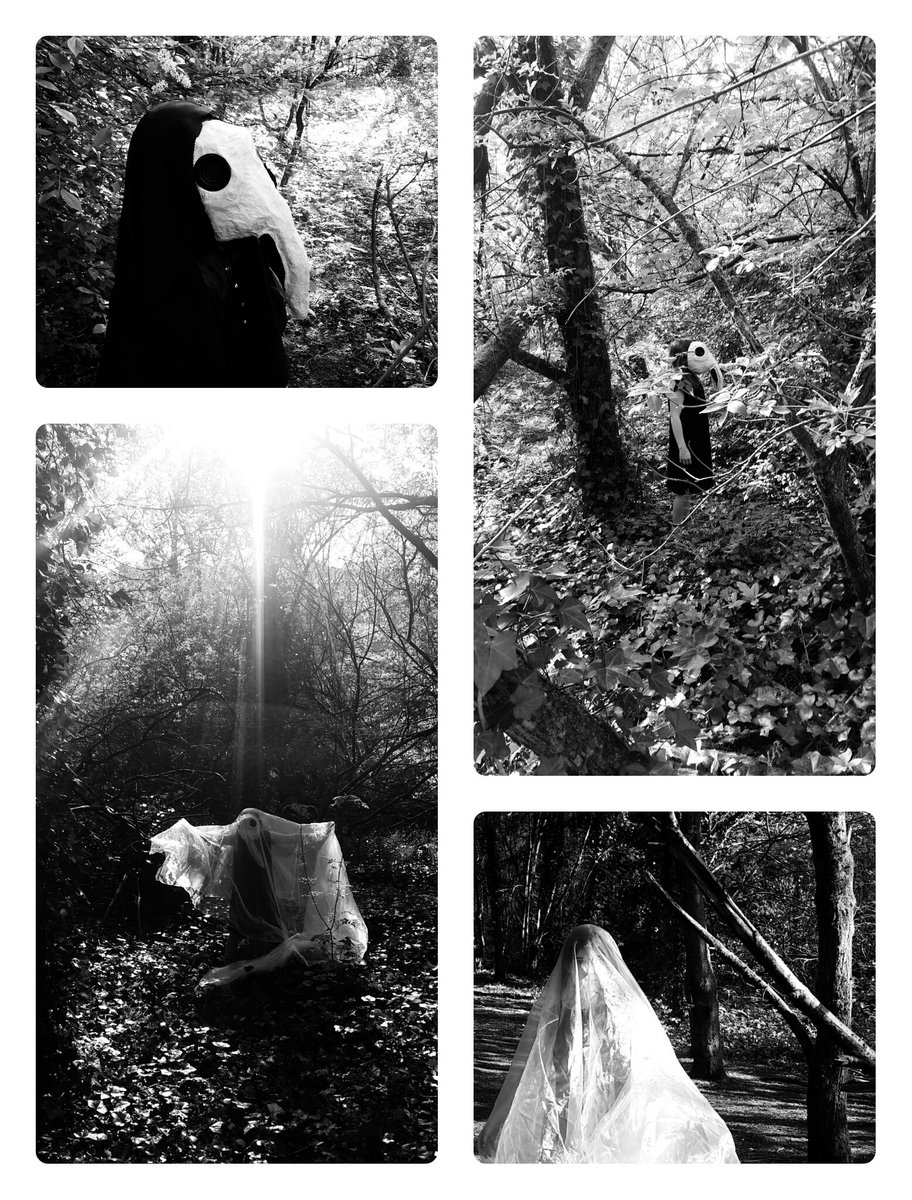 kate_librarian's tweet photo. If you go down in the woods today...watch out for the plague doctor! #papiermache #papercapers #scarykid https://t.co/pgvg1Mr1lE