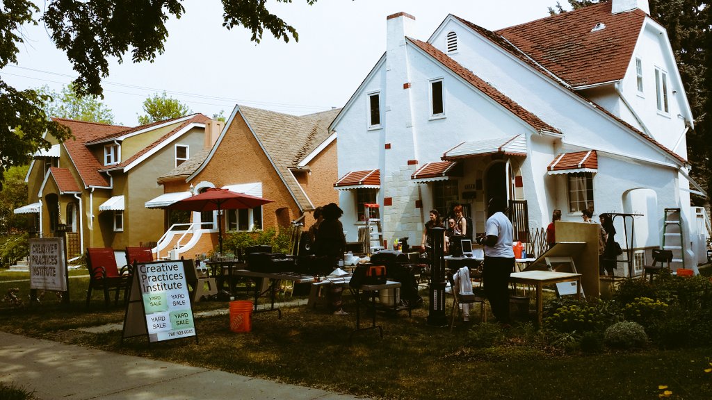 Yard sale in full swing! Come by today - 10149-122st here until 4pm $2 bbq #cpiyeg #localarts #cheapstuff #yardsale