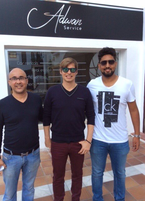 justaskmarbella's tweet photo. @carlosbaute &amp; @kbookhari  at our office Adwan service in marbella Puerto Banus thank you carlos you are amazing !!! https://t.co/CEV6B3qG1K