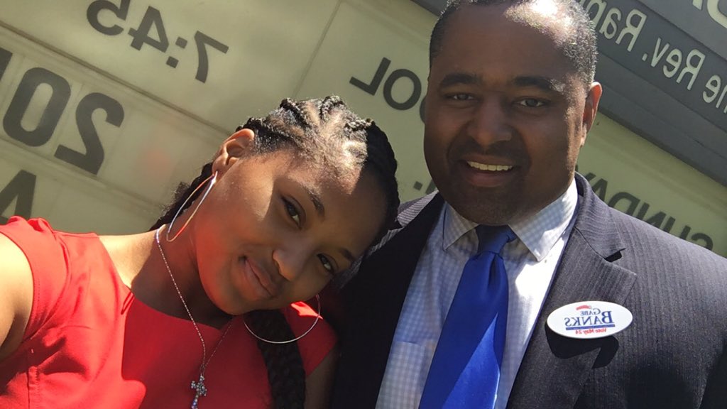 ElectGabeBanks's tweet photo. Selfie with my daughter after worshiping at Historical Ebenezer Baptist Church - thanks for intro Dr. Warnock https://t.co/djmhQs18V8