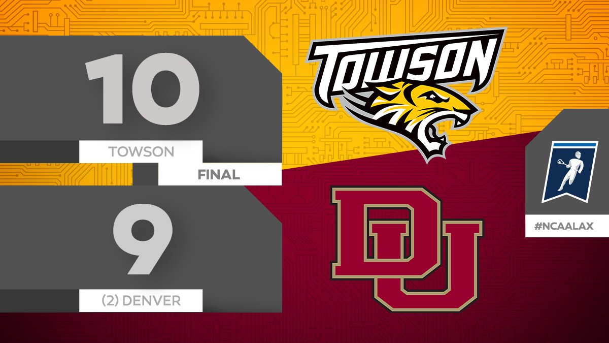 The defending national champions are done! Towson moves on to face Loyola! #ncaaLAX