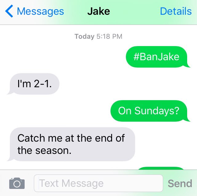 BirdsEyeViewBal's tweet photo. The first step is admitting you have a problem. #BanJake https://t.co/b4kfnY79Tk