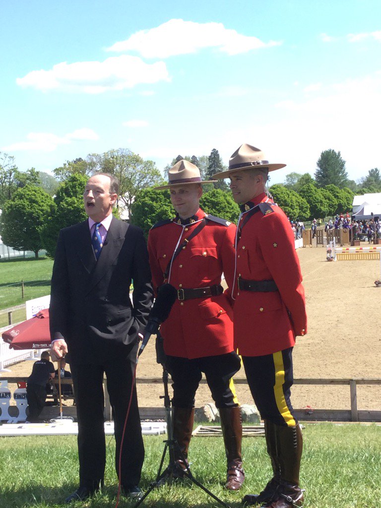 AlastairBruce_'s tweet photo. The Mounties - brilliant despite having to endure my rabbiting earlier @SkyNews #Queens90thBirthday #WindsorCastle https://t.co/549CkVp60a