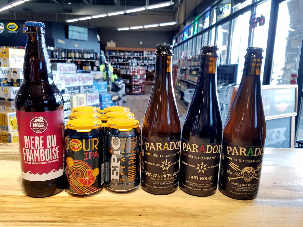 FlyingHorseWS's tweet photo. Any #sourbeer lovers out there? Check out a few new sours we have from Kannah Creek, Epic and Paradox. #drinklocal https://t.co/8qEJ7SHOAK