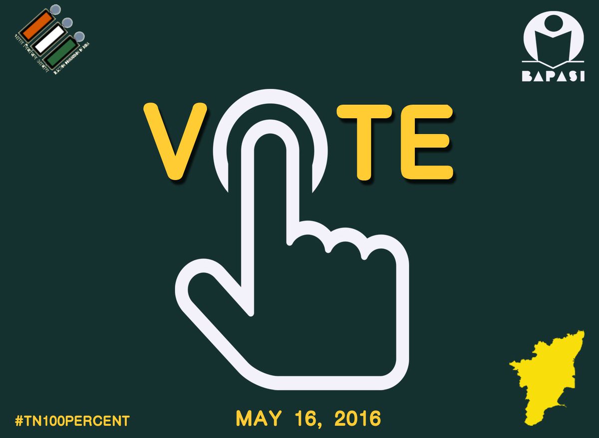 BapasiOfficial's tweet photo. உங்கள் வாக்கு உங்கள் உரிமை #TN100Percent  #TNElection2016 #TNVotes https://t.co/S68TsiQmdc
