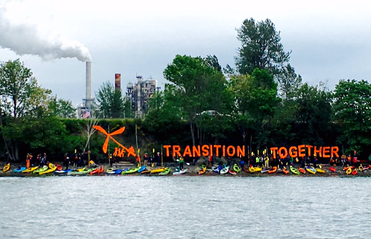 350bellingham's tweet photo. .@billmckibben @350 @BreakFreePnw @backboneprog It's Time to Transition Together! #breakfree2016 #BreakFreePNW https://t.co/EvVyuOXKVV