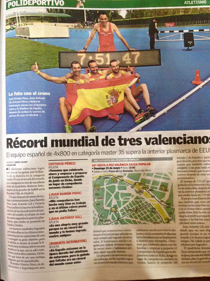 ernestin15's tweet photo. @umh1609  Tres valencianos logran record mundial en 4x800 en categoria master 35 https://t.co/AhsHNHWFjo