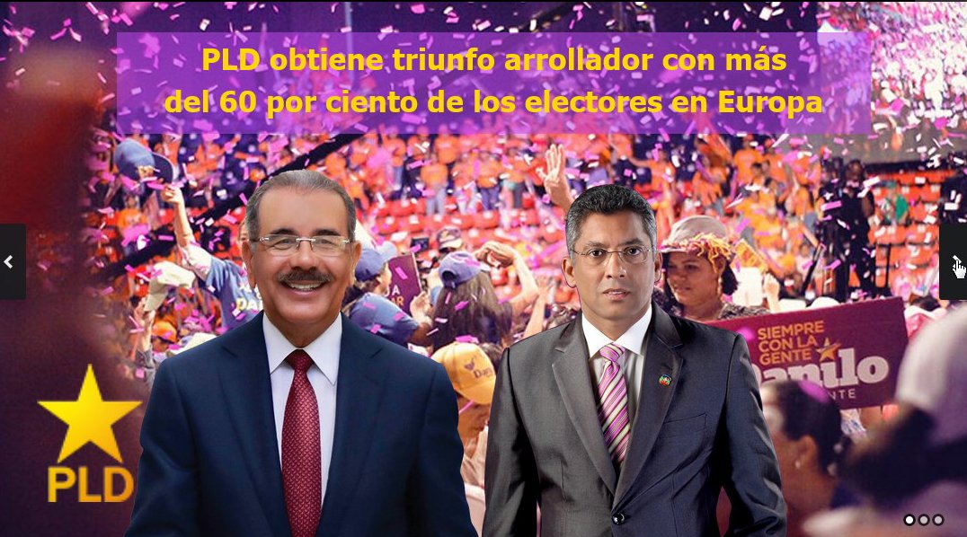 ¡El PLD obtiene triunfo arrollador con más del 60% de los electores en Europa!