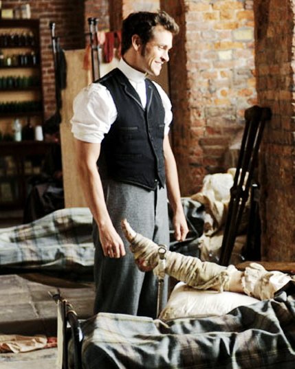 favperioddrama's tweet image. Hugh Dancy in Hysteria, 2011