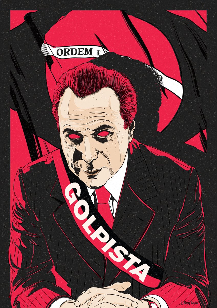 MidiaNINJA's tweet image. Homenagem ao presidente em exercício, arte de Levi Olivares. #ForaTemer