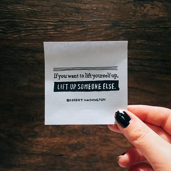 CareerBuilder's tweet photo. "If you want to lift yourself up, lift up someone else." 
-Booker T. Washington 

Pass it on! https://t.co/g6Vf4PmJFW