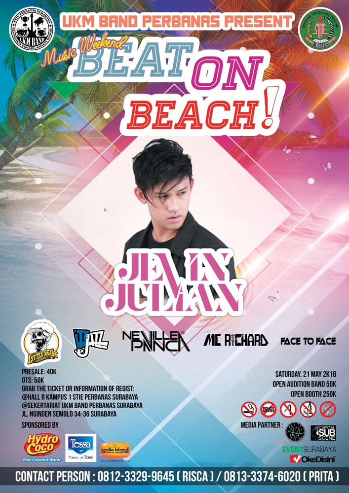 21 Mei | #BeatOnBeach | at STIE Perbanas w/ <a href="/jevinjulian/">jevin j</a> <a href="/littleskank/">Little skank</a> etc | info: 081233299645 / 081333746020
