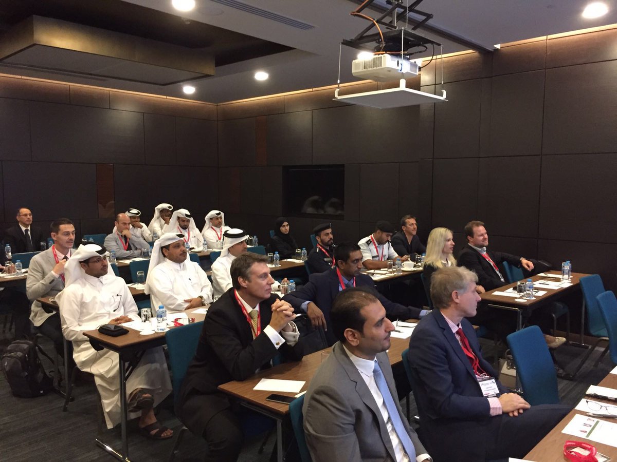 Folkx's tweet photo. Opening the @worldstadiumcon Security Day in Doha Qatar explaining our services within the Safety Expert Area https://t.co/czmSnwldnq