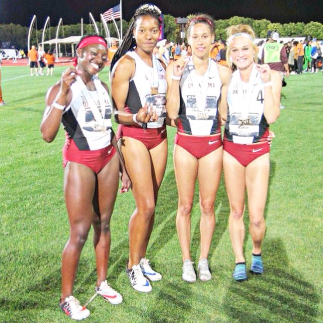 Ama_UP's tweet photo. The first 4x4 in school history to WIN a big 12 championship🙏 .This is only the beginning baby! Good job ladies https://t.co/HGgs5wLTOg