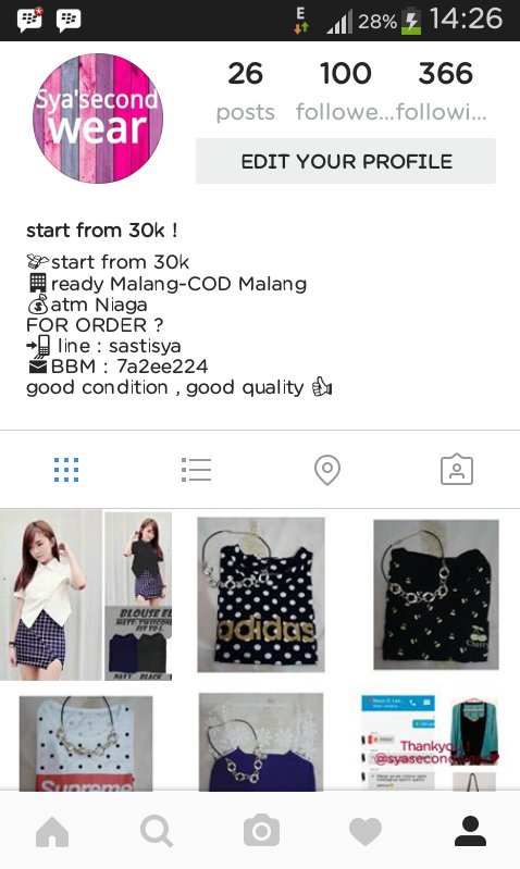Go follow @syasrcondwear on instagram ! 
Second and New stuff only start from 30k , you must have !