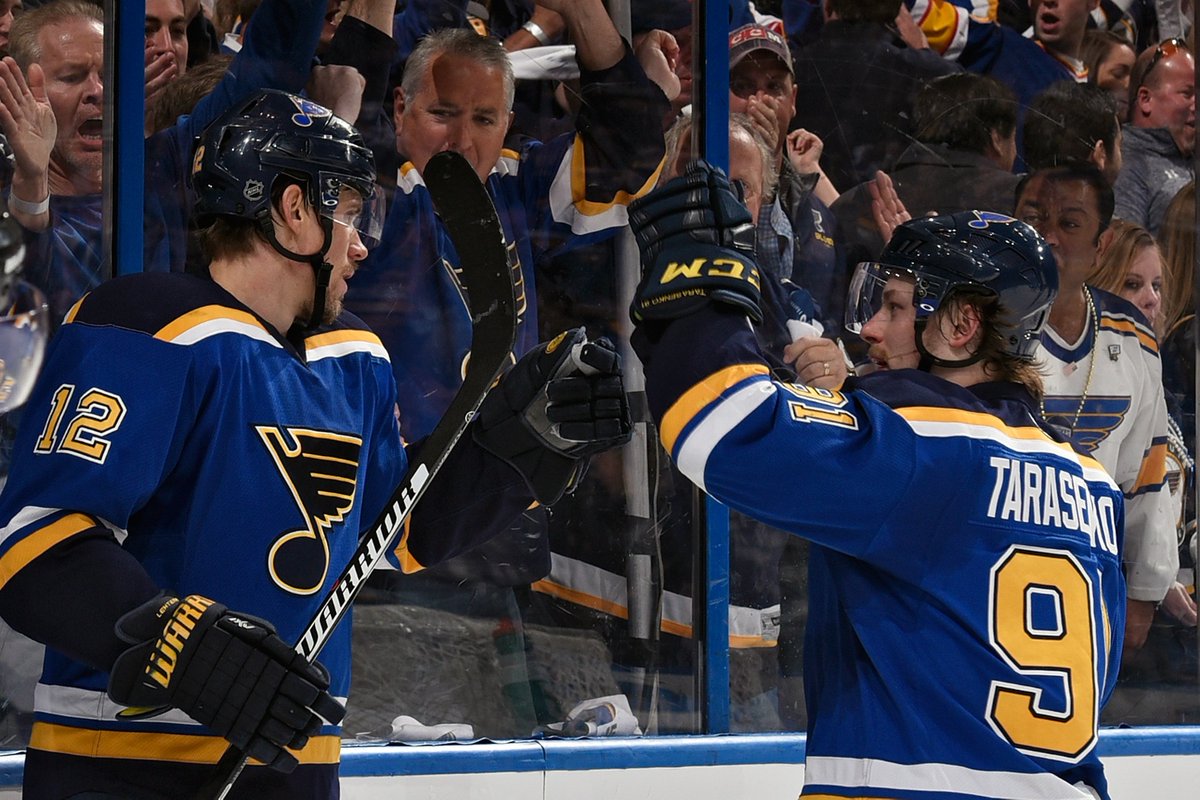 StLouisBlues's tweet photo. Game 1 is in the books, #stlblues fans. Let's celebrate with some votes!  https://t.co/HiD0Hpj8Bn #NHL17Tarasenko https://t.co/5JpGH3wtoG