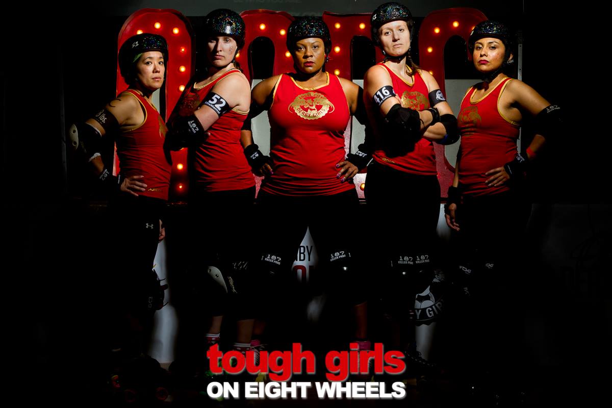 AngelCityDerby's tweet image. Road Ragers after their win last night. Looking great thanks to sponsors @ @IronDollClothng &amp;amp; #S1Helmets! #MikeWise