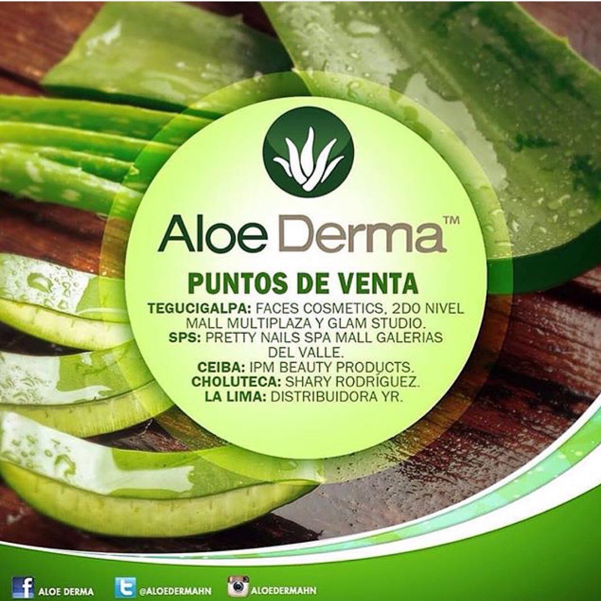 Te recordamos algunos de los puntos de Venta de Aloederma