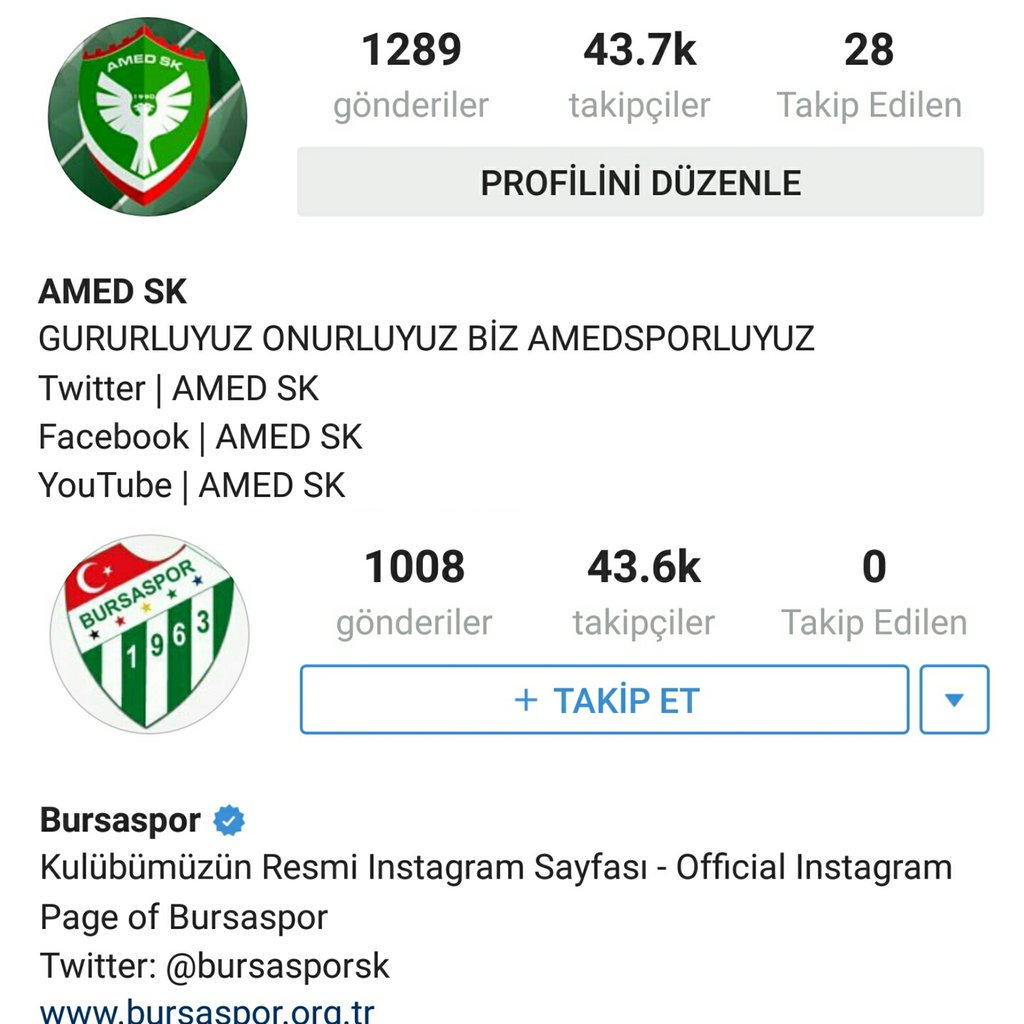 Amedspor'umuz dan bir gurur daha instagram hesabımız bursaspor'u geride bıraktı ✊

instagram.com/Amedsporsk