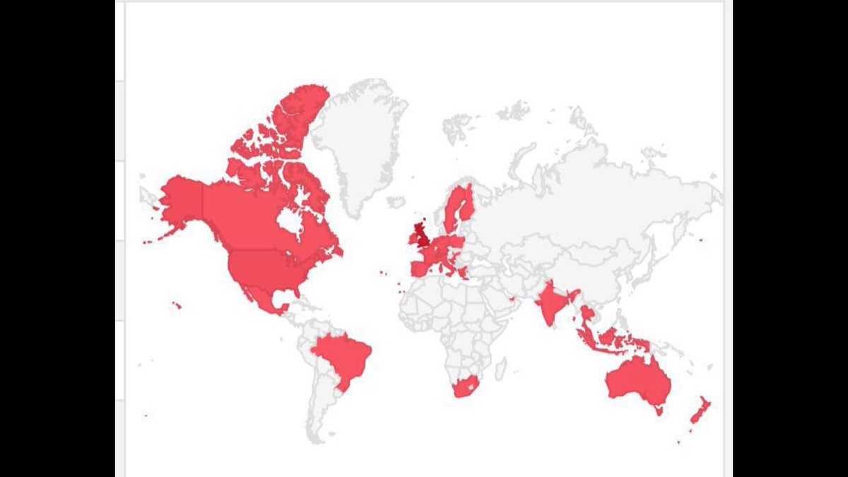 WOW!! We have just received this image of countries who watched #ERMeventing yesterday! #Incredible #thankyou