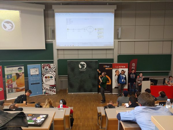 crea_official's tweet photo. We have the "Best use of #BPM #DragonHackLj winners! All credits to "Quick prescriptions" team. @ProcesnaPisarna https://t.co/ijWMXKZYvD
