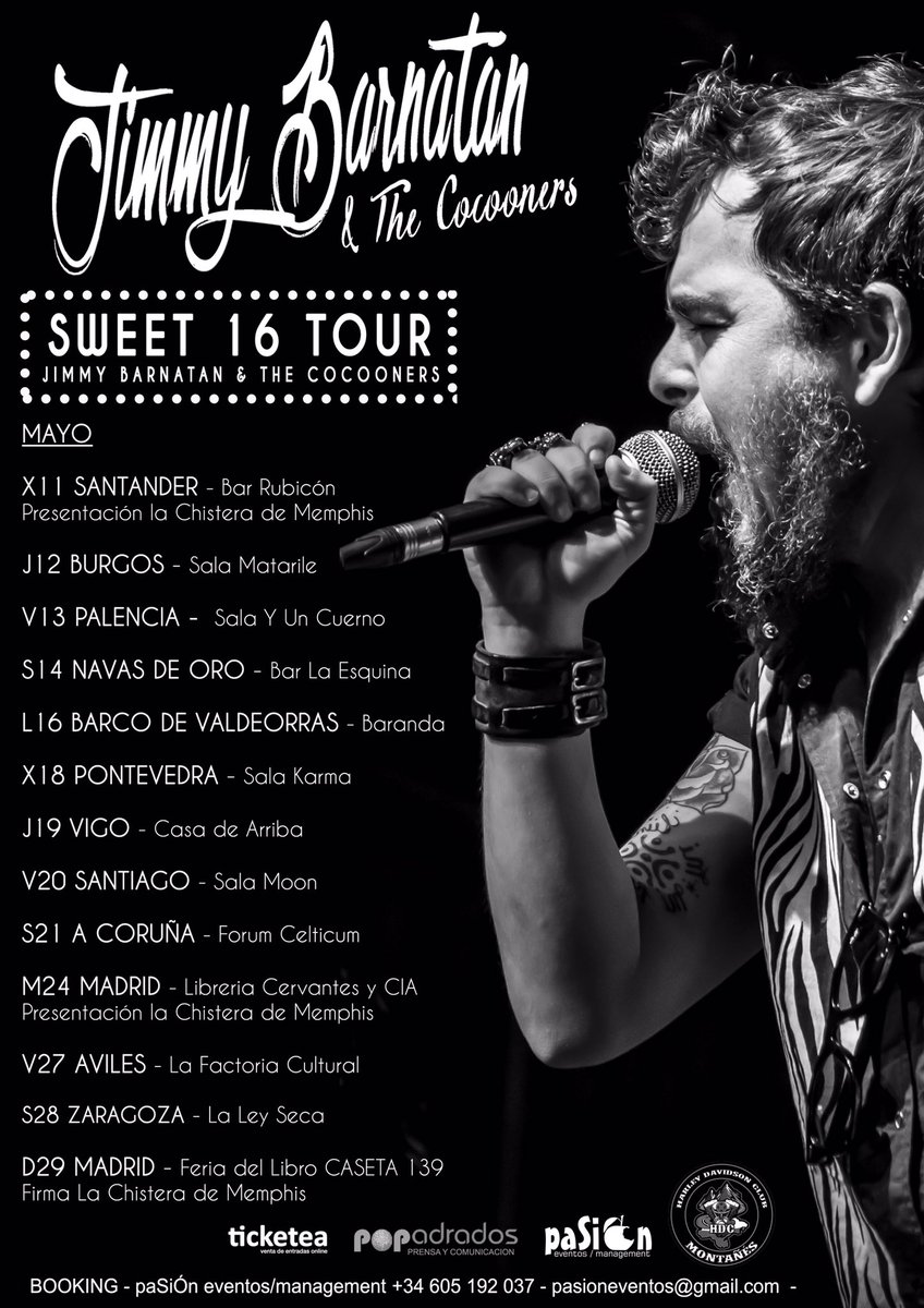 Comienza la GIRA GALLEGA de <a href="/JimmyBarnatan/">Jimmy Barnatán Oficial</a> L16 BARCO D VALDEORRAS X18 PONTEVEDRA J19 VIGO V20 SANTIAGO S21 A CORUÑA