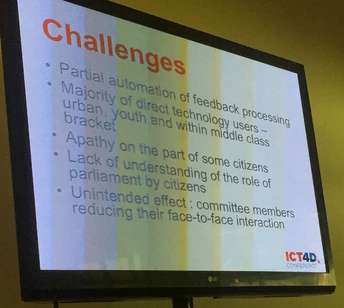 Challenges hindering ICT use in governance @penplusbytes #ICT4D2016