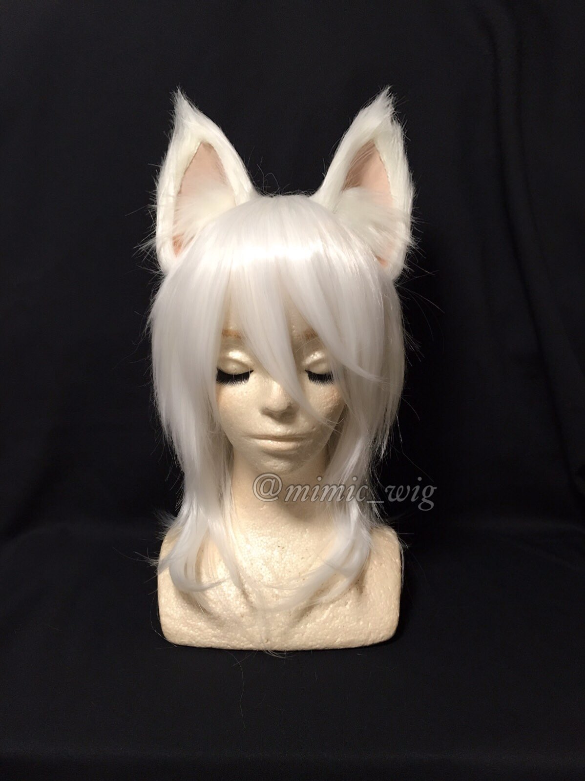 新品 mimic製 猫耳 獣耳 ウィッグ ホワイト 【公式通販】 新品 mimic製 猫耳 獣耳 ウィッグ ホワイト 【公式通販】