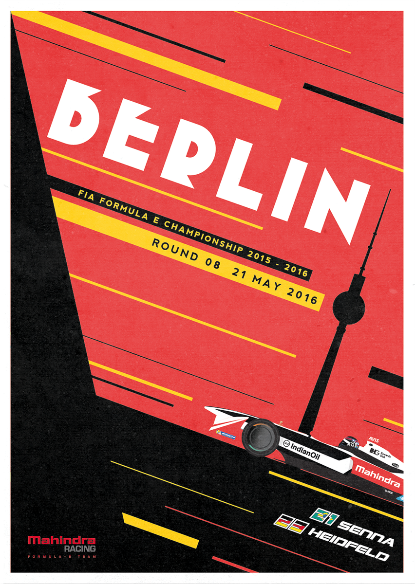 MahindraRacing's tweet photo. Download your copy of our Berlin ePrix race poster!
Click here ->> https://t.co/J2hcMKkzll @FIAformulaE #M2Electro https://t.co/NFn6v8uJTk
