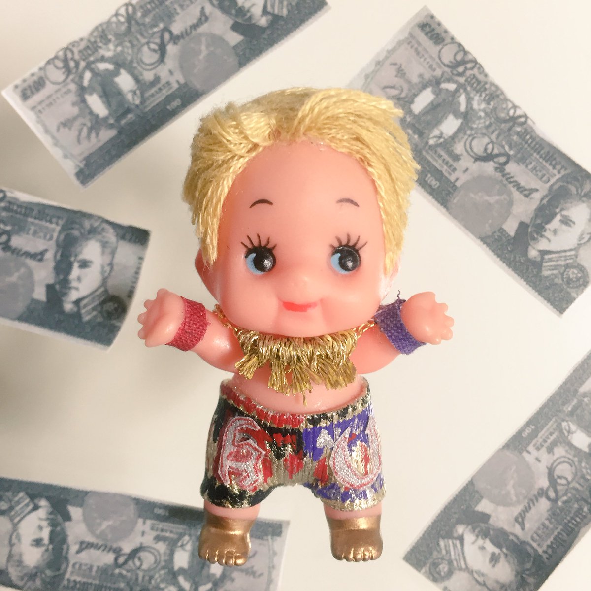 らんまるママ プロレス レスラーキューピー第3作目はオカダ カズチカ選手 髪の毛もコスチュームも再現が難しくて 悩みまくってやっと完成させたのを覚えてます 15年4月制作