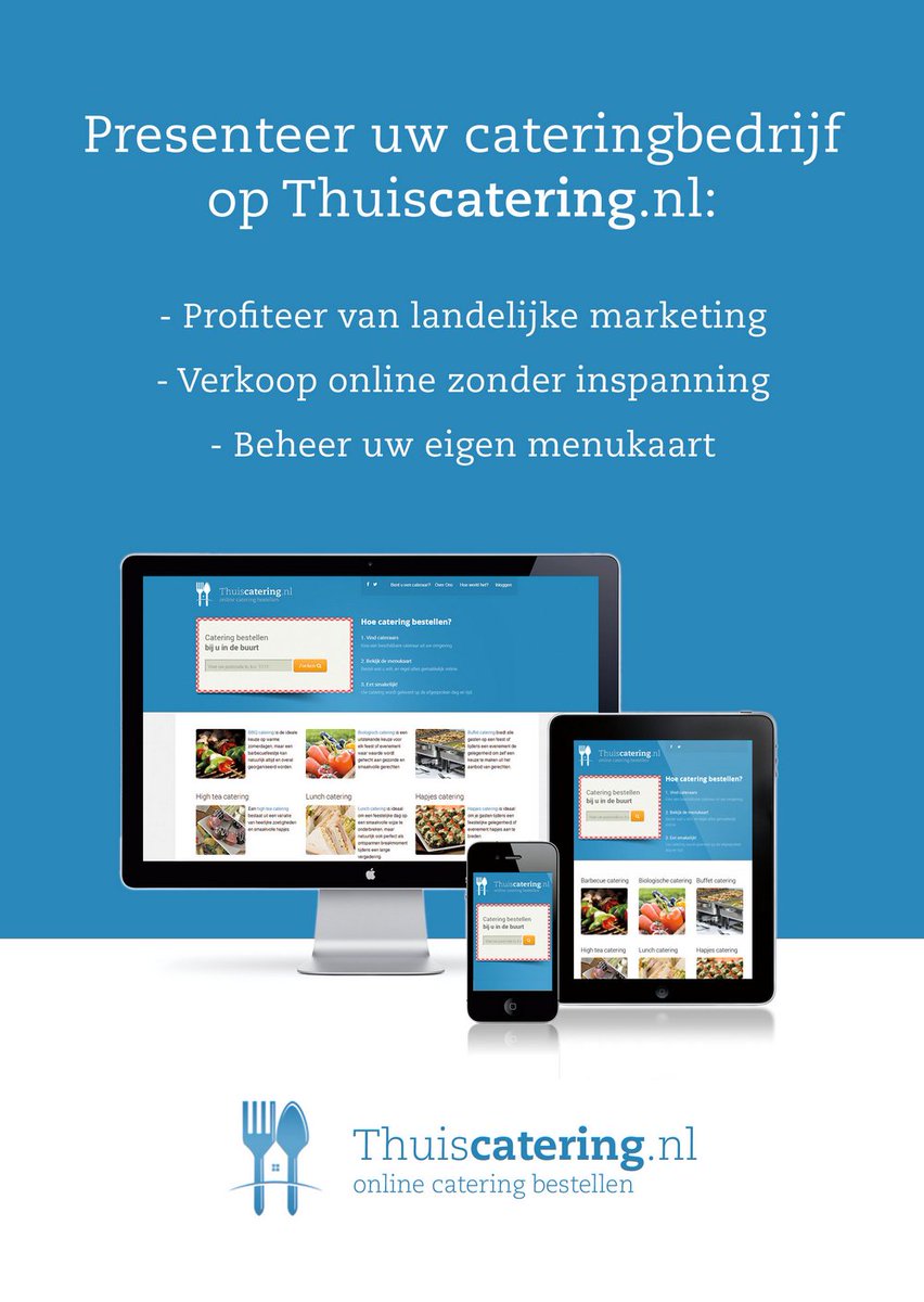 Gratis uw bedrijf op Thuiscatering.nl? Meld uw bedrijf vandaag nog aan via thuiscatering.nl/admin/