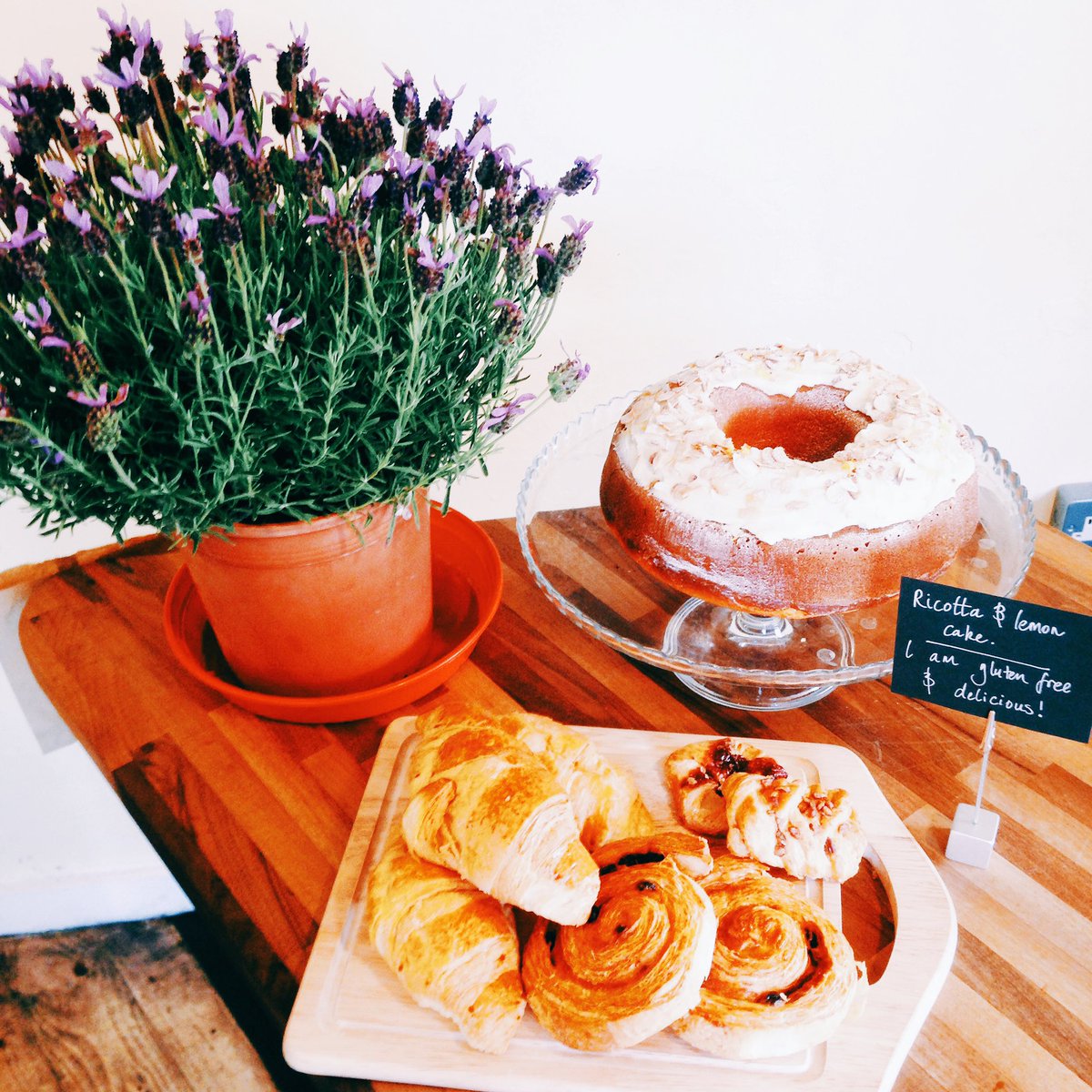 berylsdalston's tweet photo. Delicious treats today at Beryl's! Lemon and Ricotta Italian ring cake and pastries. Perfect with a coffee! https://t.co/zNdi58du74