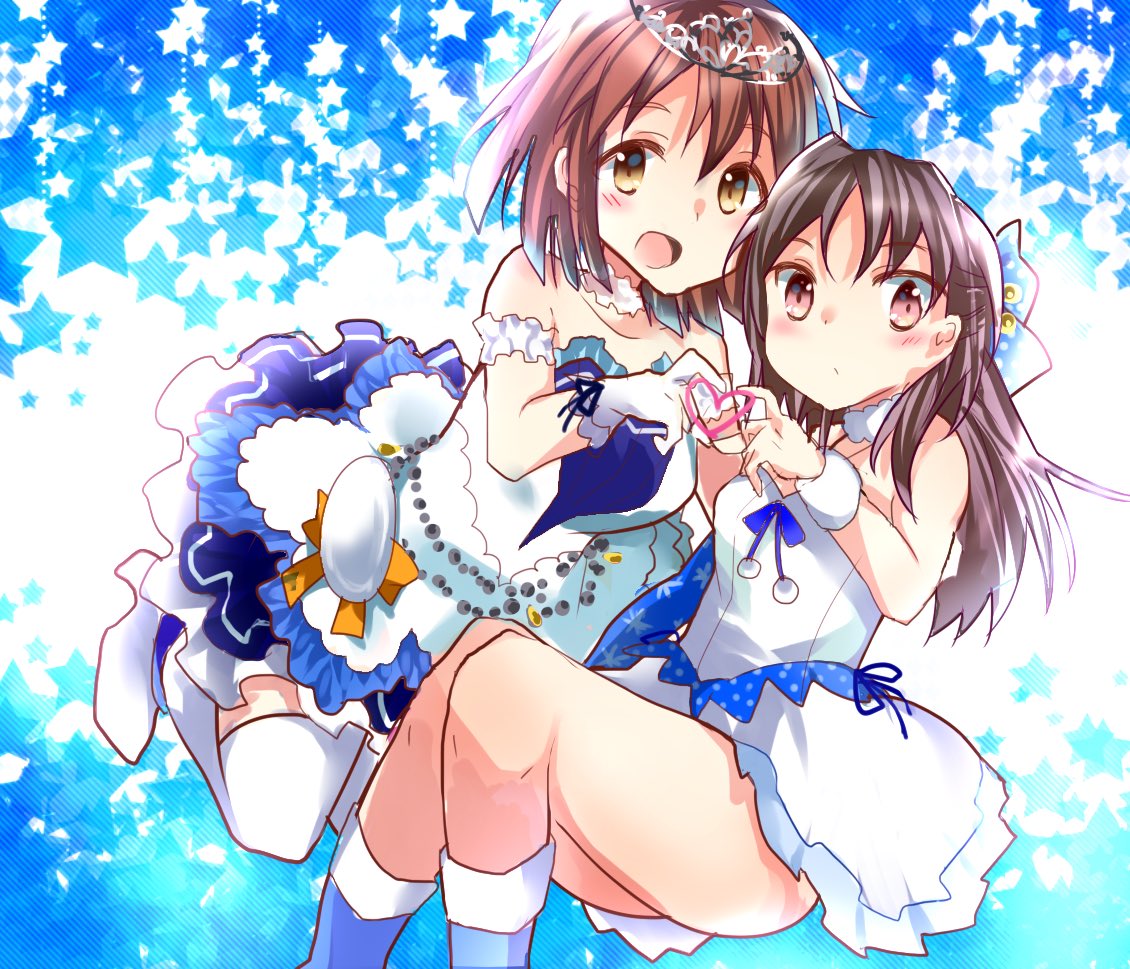 可燃物p 橘ありす スノーフレークリリパット 萩原雪歩 デレステ衣装 を描いたよ