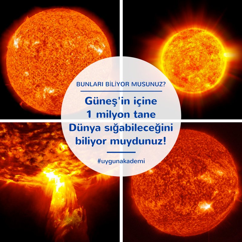 Güneş'in içine kaç tane Dünya sığar? #uygunakademi #uzaybilim #ilkokul #okulöncesi #hergünyenibirbilgi