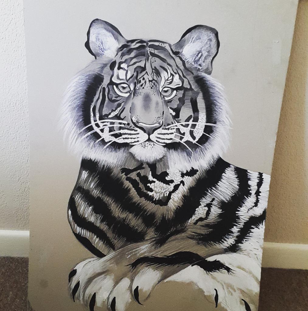 New #tiger drawing, I used acrylic, pencil and black ink. Hope you guys like it :) #art #illustration #bigcat