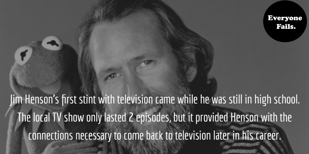 EveryoneFails's tweet photo. Jim Henson's television success was not an overnight success. #EveryoneFails #JimHenson #Inspiration πΊ https://t.co/DHwXW6S9FZ