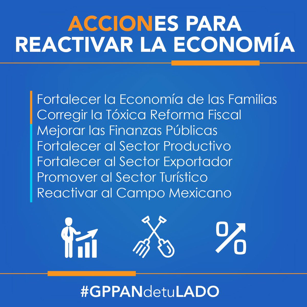 JTeodoroBarraza's tweet photo. Estos son los #7Ejes de las #24AccionesGPPAN para reactivar la economía @diputadospan https://t.co/twTXNmwWkd