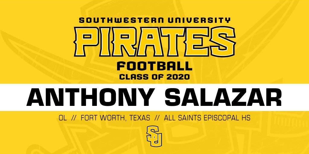 SUPiratesFB's tweet photo. SUFB welcomes #DFW OL Anthony Salazar @asesftw_athlete #APiratesLife16 #BeSouthwestern https://t.co/yCXvboWNEf