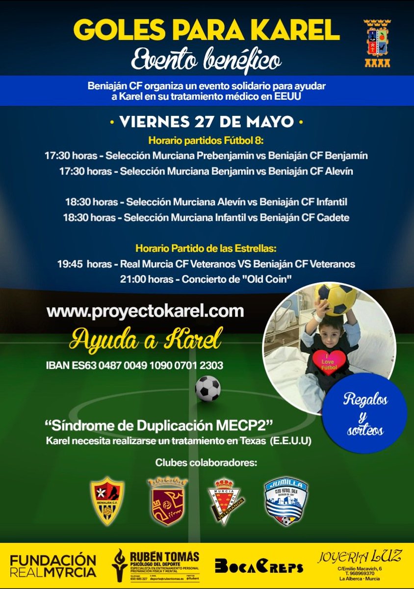 BeniajanUCAMCF's tweet photo. Ya tenemos cartel para el evento q estamos organizando, GOLES PARA KAREL. Iremos dando más info poco a poco. https://t.co/e0Kxn1Jcsc