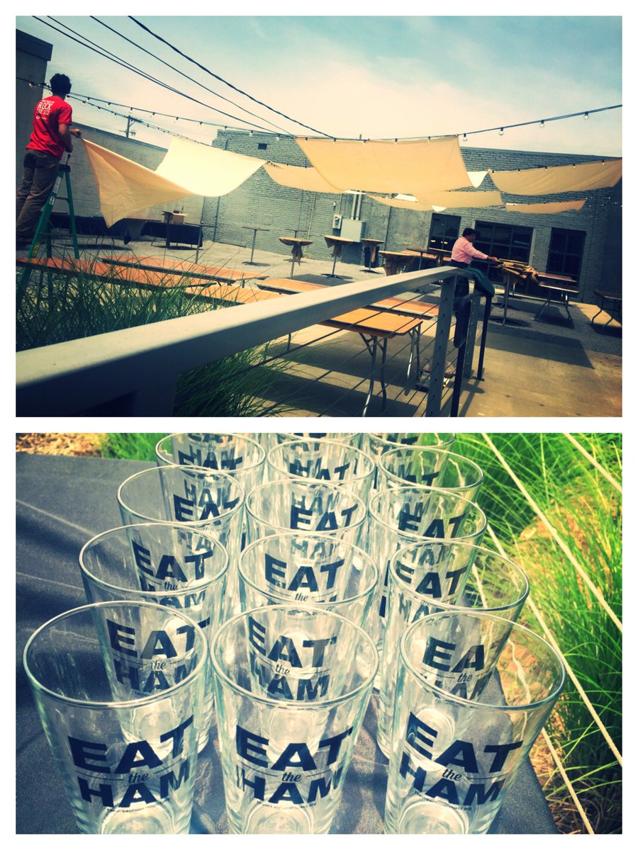 A lil setup action b4 tonight's Farm to City Connect event ~ special thnx to the network makin' <a href="/EatTheHam/">Urban Food Project</a> possible