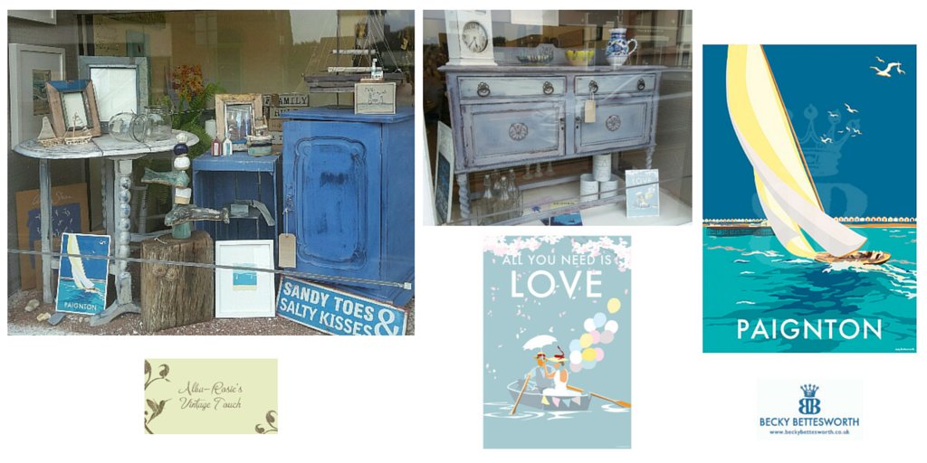 BBettesworth_'s tweet photo. It's lovely to have Alba-Rosies in #Paignton selling my #vintagestyle #seaside prints &amp; #travelposters #Devon #art https://t.co/RPQTv6QrxI