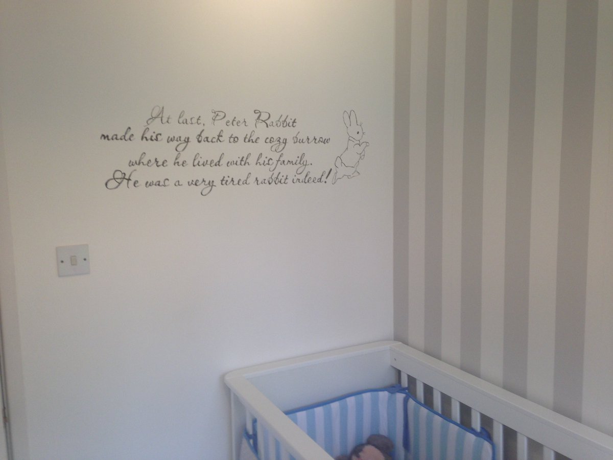 Crowshow13's tweet photo. More images from Peter Rabbit mural.. #quote#mural#peterrabbit#nursery https://t.co/8hCcthuDEi