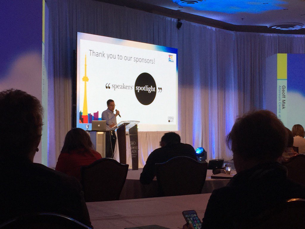 martinSpeakers's tweet photo. Always nice to see the @SpeakersDotCa logo in large font! Thanks @MPIToronto #MPITOTEC #MPITEC2016 #eventprofs https://t.co/pS1uY3lrx3