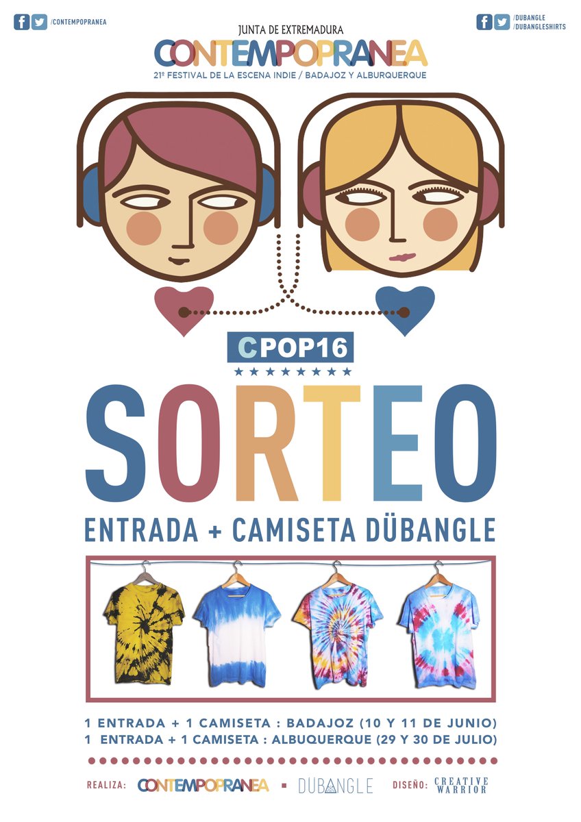 contempopranea's tweet photo. Sorteo de entrada para cpop Badajoz y Alburquerque y camiseta de @dubangle  Así: https://t.co/ODPp8F7CMD https://t.co/JP0gNCp45a